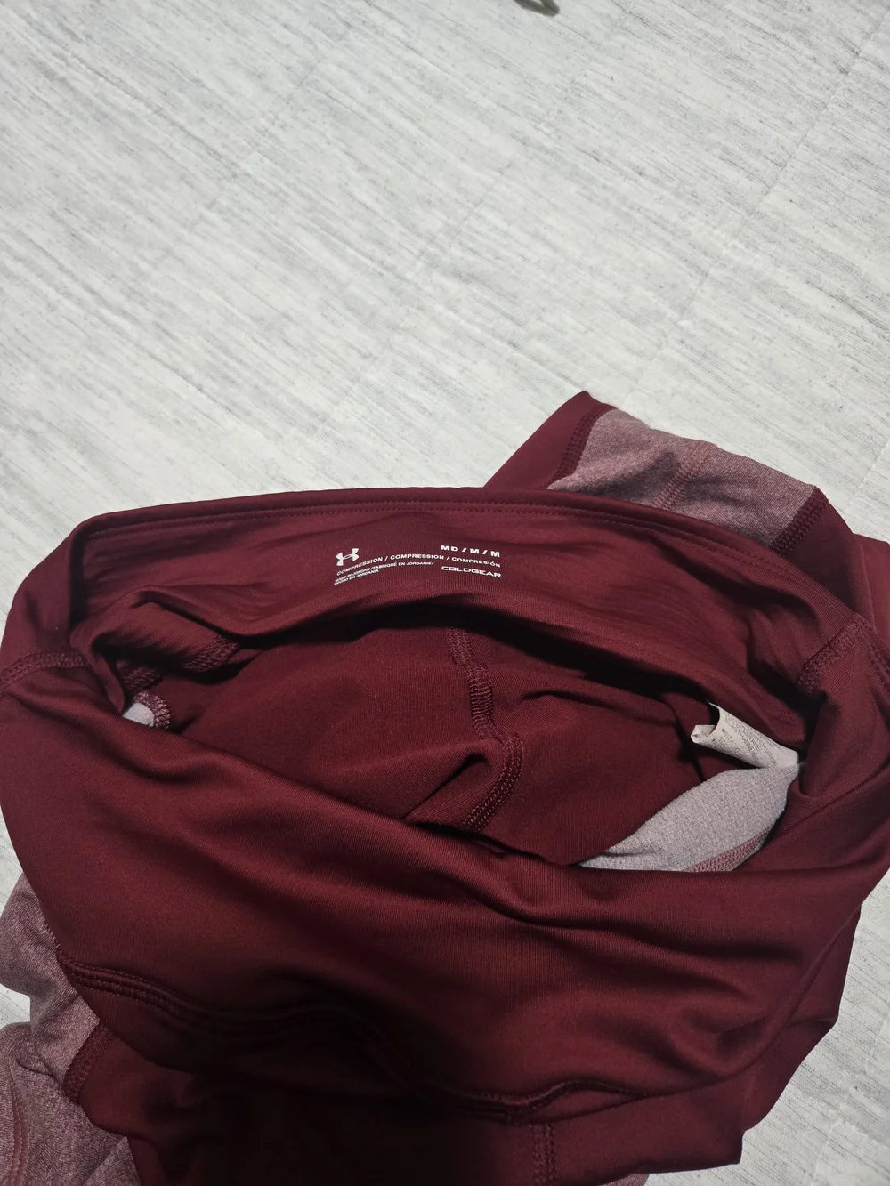 Under Armour Womens Burgundy and Heathered Maroon Leggings - Picture 9 of 9